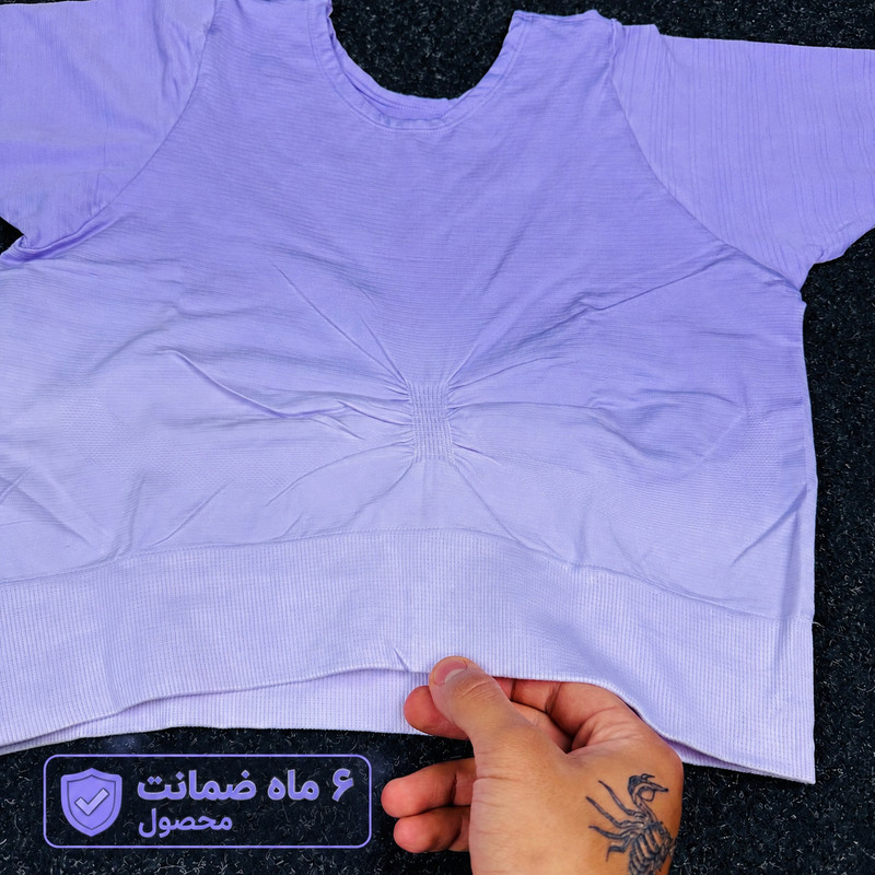 ست کراپ تی شرت و شلوارک ورزشی زنانه مدل b7649