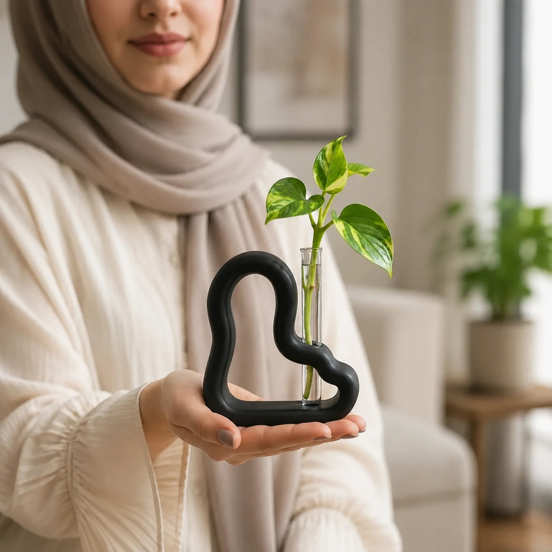 گلدان دکوری مدل دفرمه طرح مینیمال