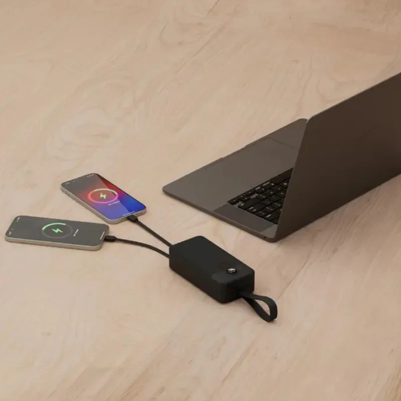 پاوربانک پرودو مدل Integrated Cables ظرفیت 10000 میلی آمپر ساعت