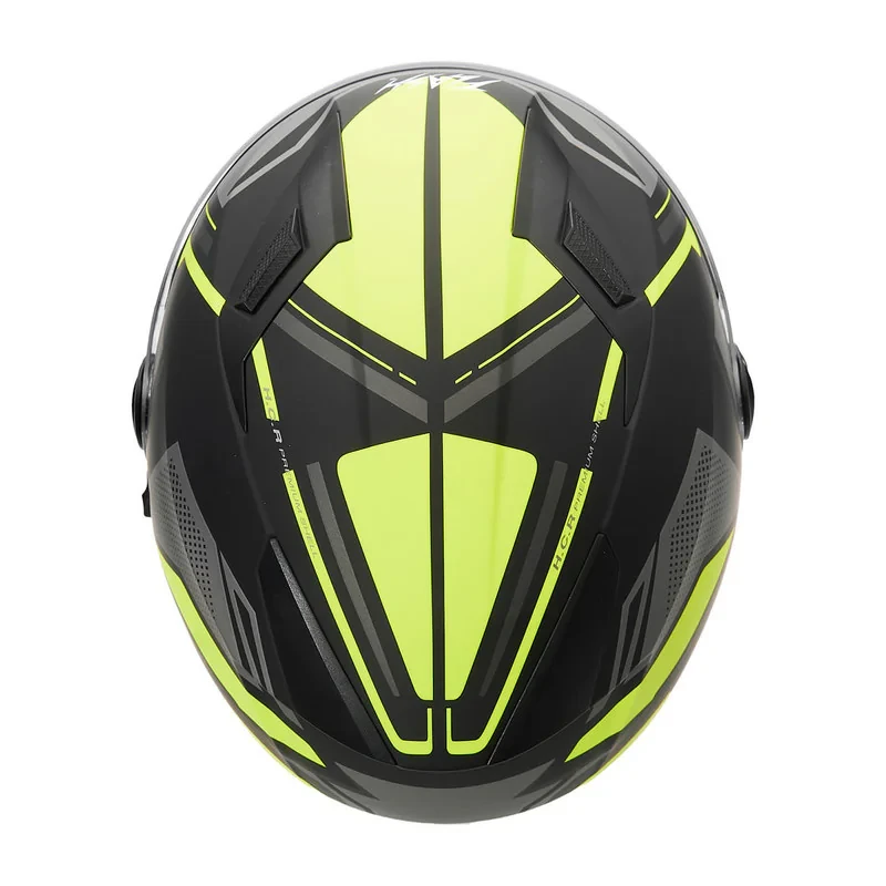 کلاه کاسکت بدون فک فلش مدل 868 matt black-neon yellow