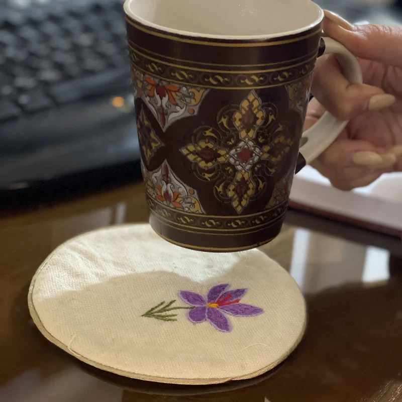 زیر لیوانی سنتی مدل پارچه ای