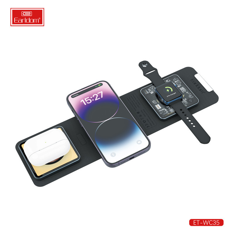 شارژر بی سیم ارلدام مدل 3IN1 FOLDABLE WC35