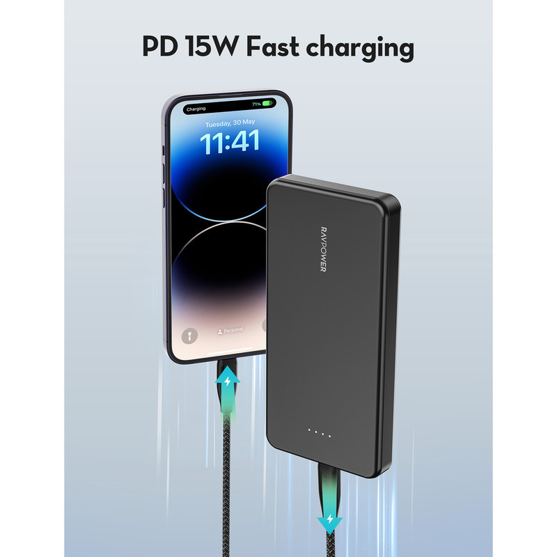 پاوربانک راوپاور مدل RP-PB1215 ظرفیت 10000 میلی آمپر ساعت