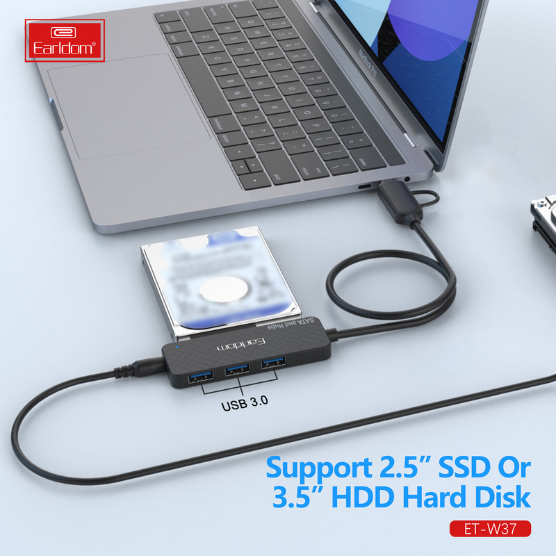مبدل USB  USB-C به SATA  هاب USB3 ارلدام مدل W37
