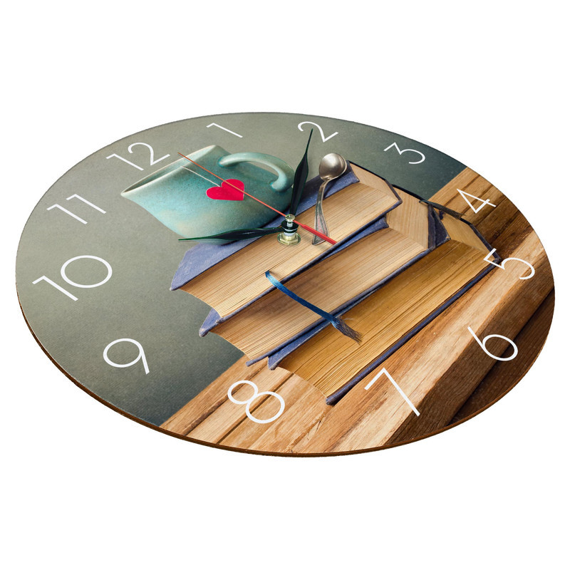 ساعت دیواری طرح کتاب و فنجان کد 1170