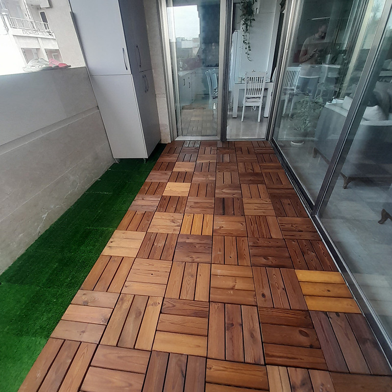 کفپوش مدل تایل ترموود 3 ردیفه سایز 30x30 سانتی متر