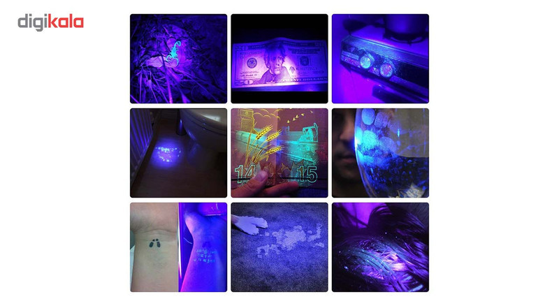 چراغ قوه UV 100 LED ال ای مدل بلک لایت