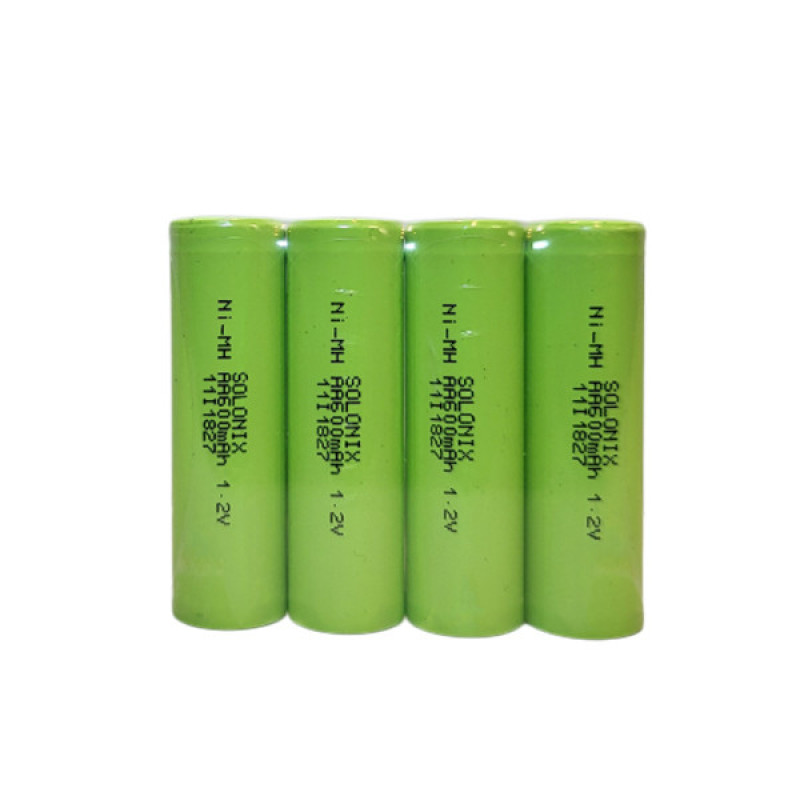 باتری قلمی قابل شارژ سولونیکس مدل  صنعتی 600mAh سرتخت بسته 4 عددی
