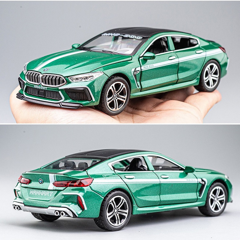 ماکت ماشین ناب سل مدل بی ام و فلزی چراغدار موزیکال BMW M8 MANHART به همراه جاسوییچی