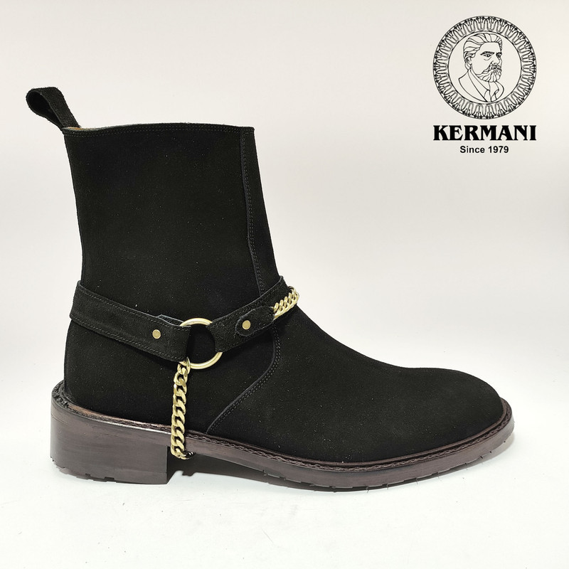 نیم بوت مردانه کرمانی مدل جیر دستدوز طبیعی کد 653