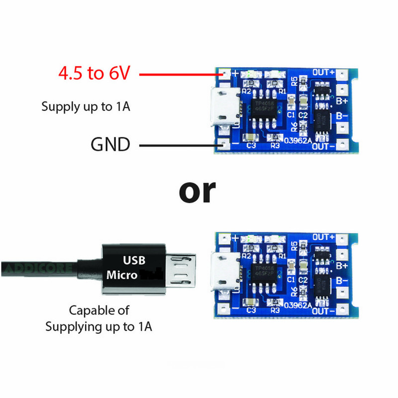 ماژول شارژر باتری  مدل TP- 4056 Micro USB