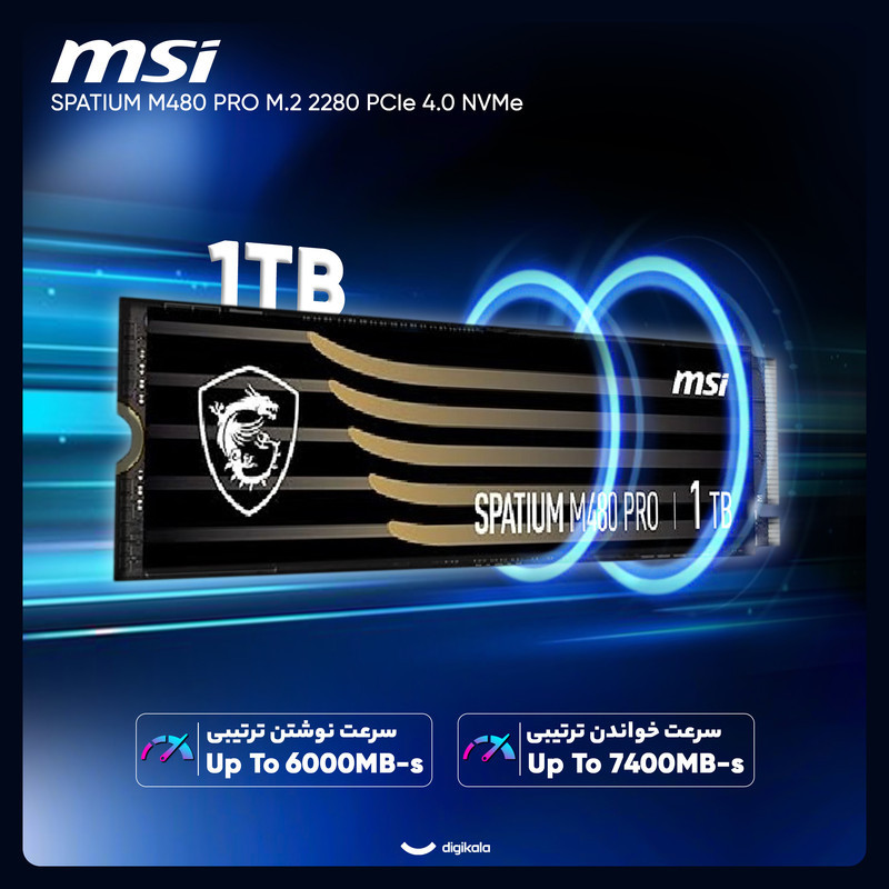 اس اس دی اینترنال PCIe Gen4 x4 ام اس آی مدل SPATIUM M480 PRO ظرفیت 1 ترابایت