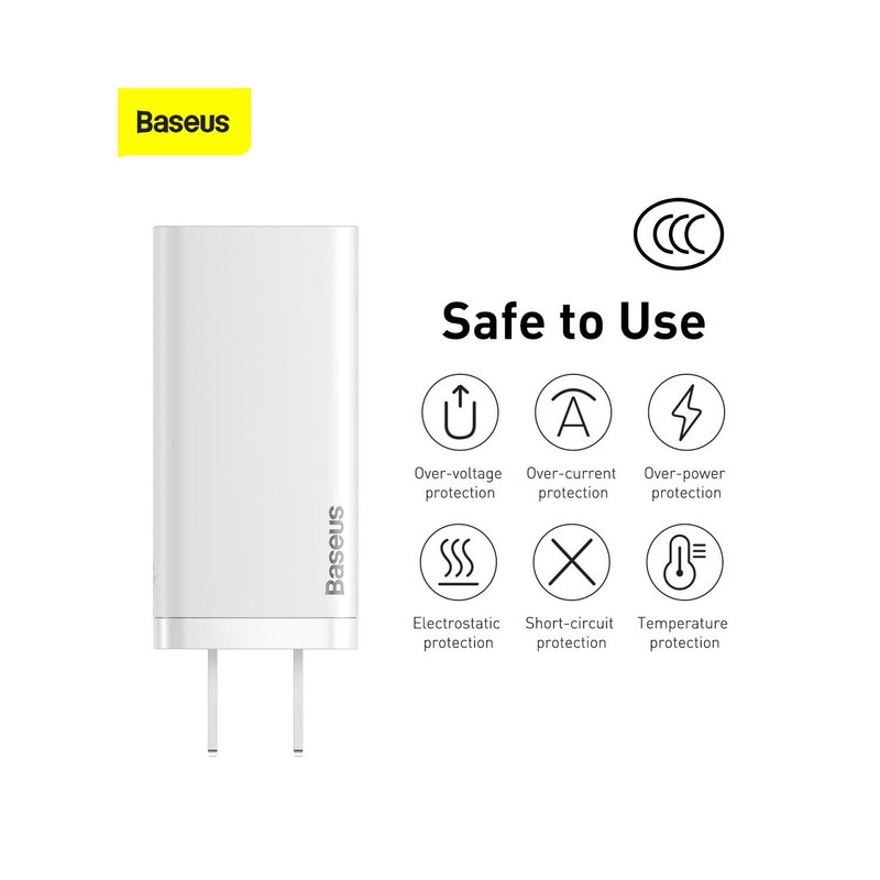 شارژر دیواری باسئوس مدل CCGAN Lite 65W