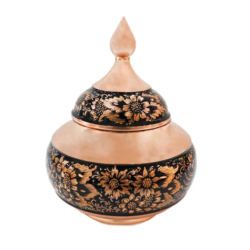 شکلات خوری مسی مدل الماس تراش خمره ای کد 2942
