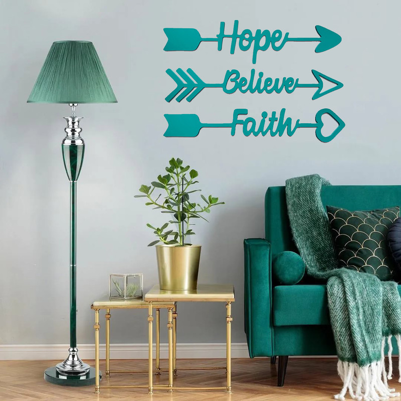 دیوارکوب آرتافرین مدل Believe Faith Hope مجموعه 3 عددی