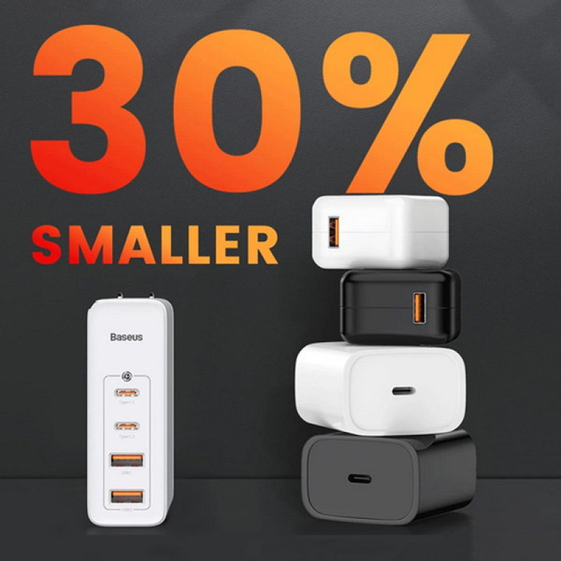 شارژر دیواری باسئوس مدل GaN2 Pro 100W به همراه کابل تبدیل USB-C