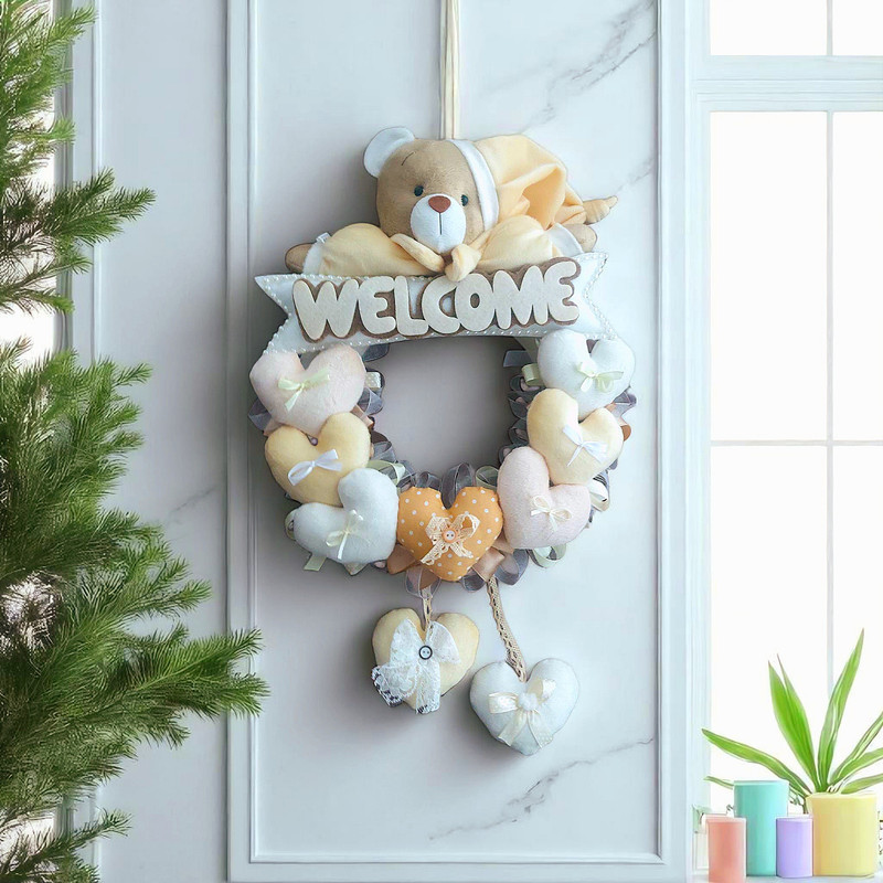 آویز تزیینی اتاق کودک طرح خرس نانان مدل Welcome کد WCrm