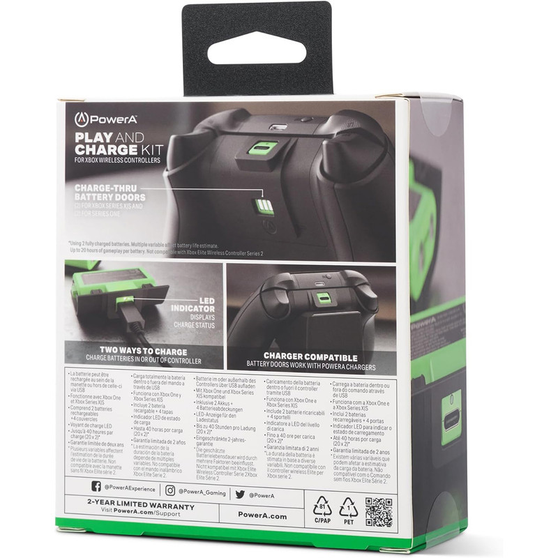باتری قابل شارژ دسته بازی xbox sxone پاور ای مدل power A Charge Kit مجموعه 2 عددی