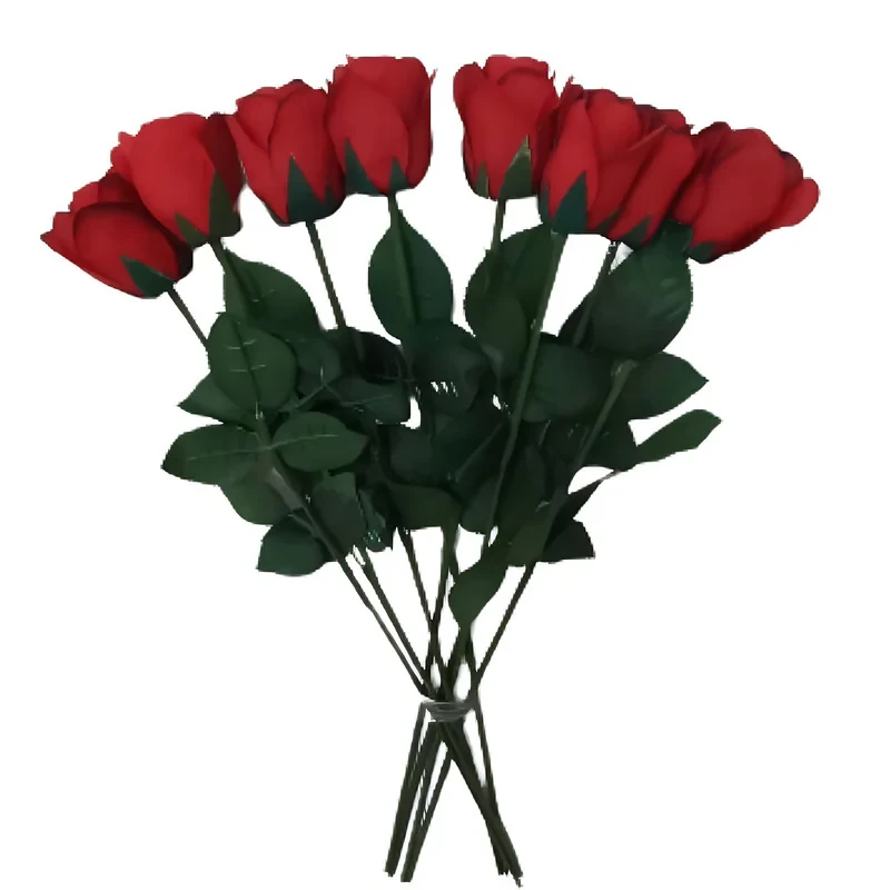 گل مصنوعی مدل رز لب مشکی مجموعه 8 عددی