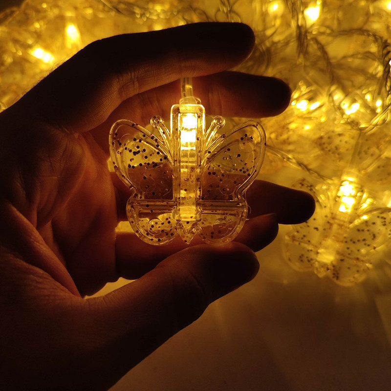 ریسه ال ای دی مدل گیره ای طرح پروانه اکلیلی طول 4 متر