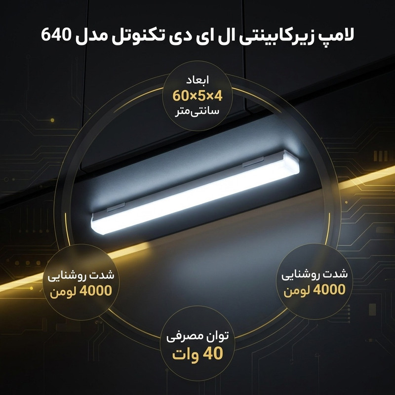لامپ مهتابی ال ای دی 40 وات تکنوتل مدل 640