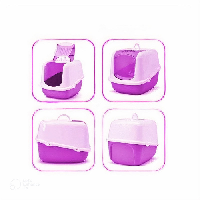 ظرف خاک گربه مسقف مدل لبه‌دار XL