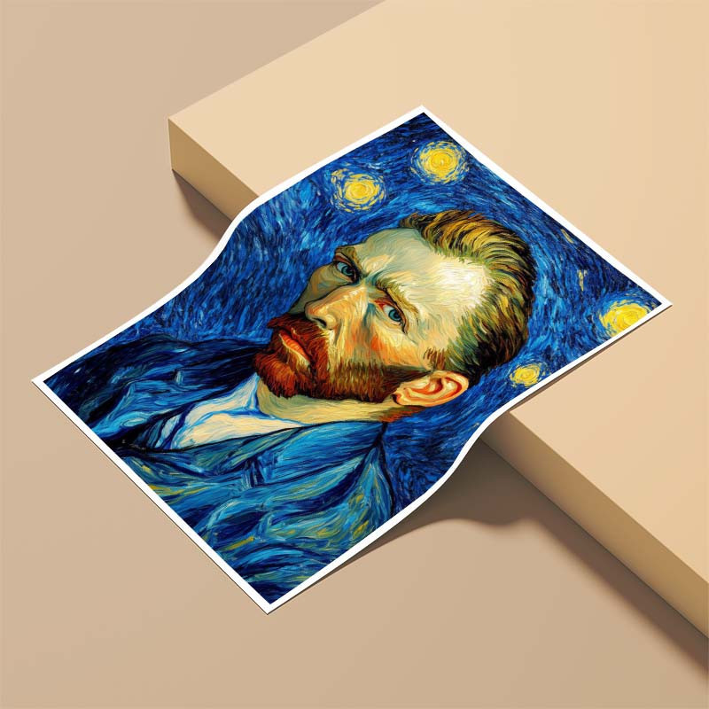 پوستر کارنيکا طرح شب پرستاره فانتزی ون‌گوگ Fantasy Starry Night Van Gogh کد 39871 مجموعه 8 عددی