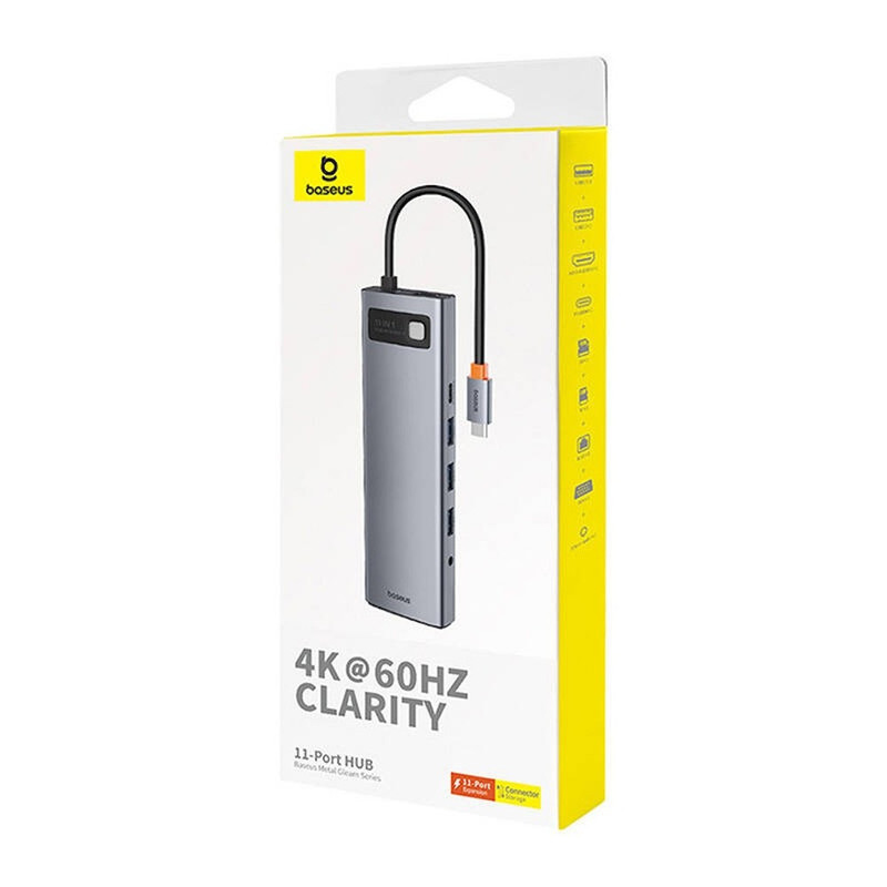 هاب 11 پورت USB-C بیسوس مدل Clarity 4K@60HZ