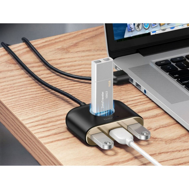 هاب 4 پورت USB باسئوس مدل Square Round