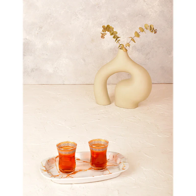 سینی دسته دار مهروز مدل 6650 مرمر سایز 14×22 سانتی متر