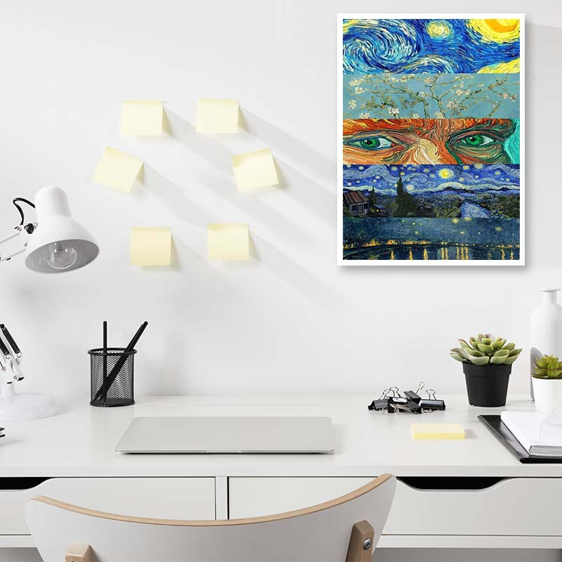 پوستر کارنيکا طرح شب پرستاره فانتزی ون‌گوگ Fantasy Starry Night Van Gogh کد 39871 مجموعه 8 عددی