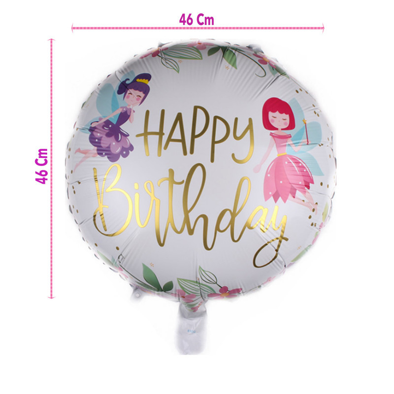 بادکنک فویلی لاکی بالونز مدل happy birthday طرح فرشته