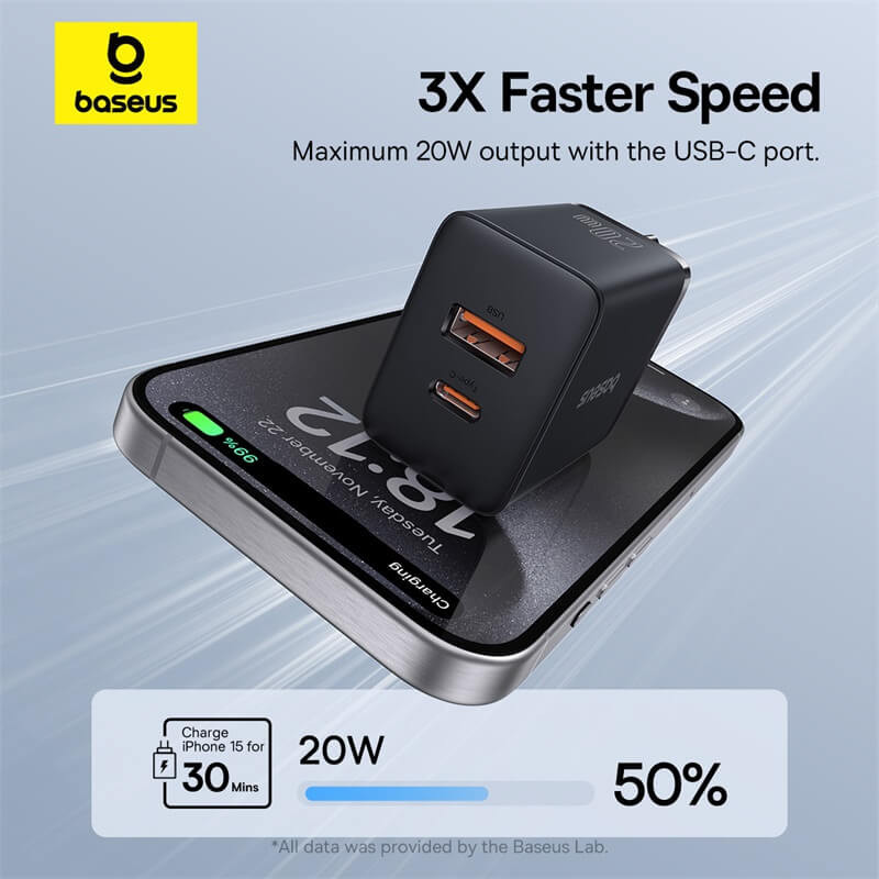 شارژر دیواری 20 وات بیسوس مدل Cube 20W