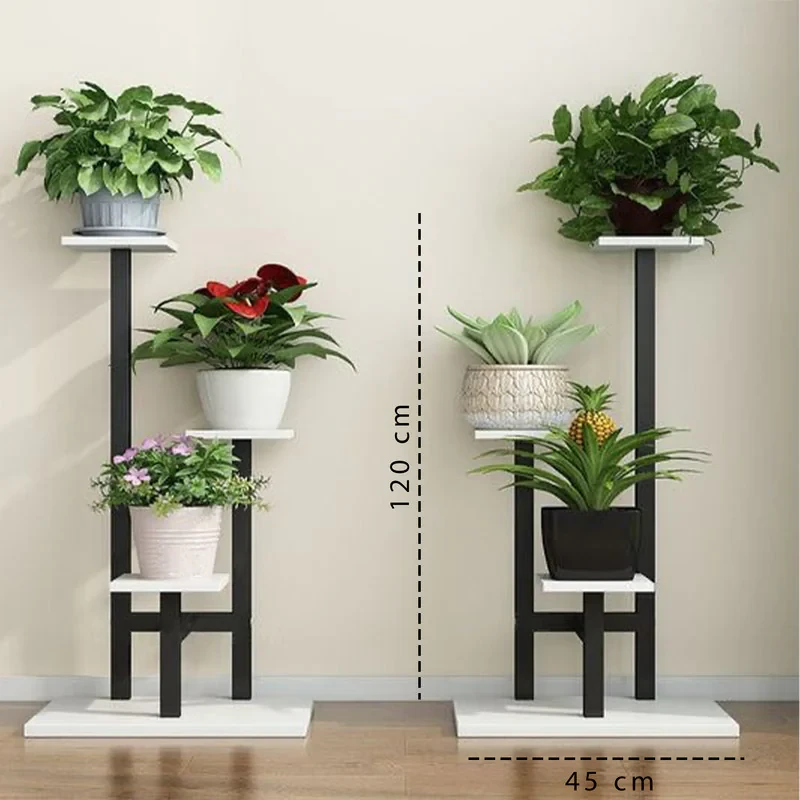 استند گلدان چوبی مدل مربع کد B3 با ابعاد 45×45×120 سانتی‌متر و وزن 4000 گرم