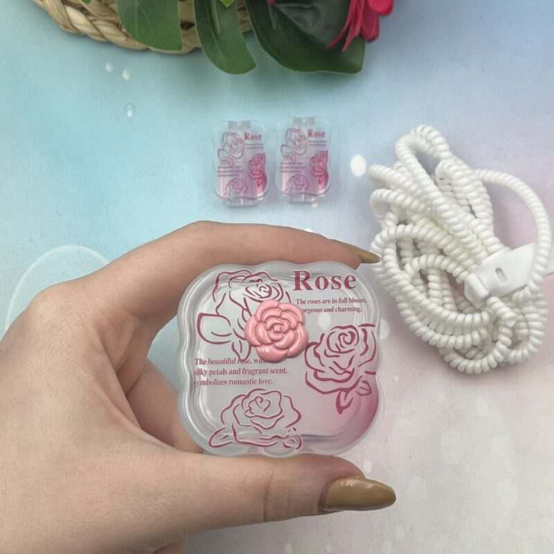 محافظ کابل شارژر دیواری طرح رز مدل Rose1000 مناسب برای شارژر دیواری ۲۰وات اپل بسته ۵عددی