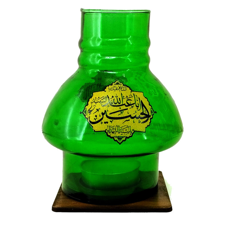جاشمعی مدل مذهبی پایه چوبی طرح السلام علیک یا اباالفضل ع و السلام علیک یا اباعبدالله ع کد 102667