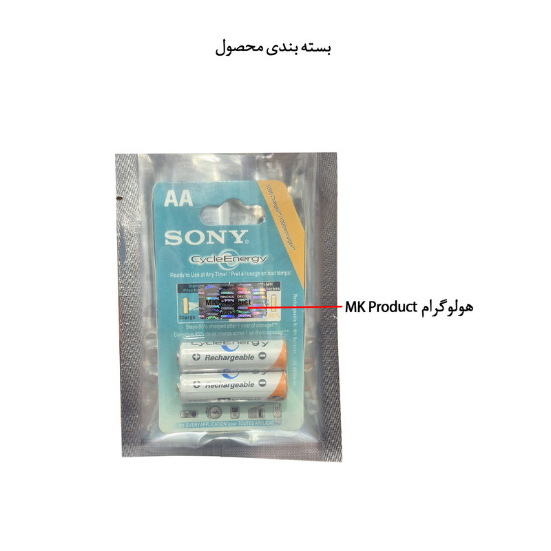 باتری قلمی  قابل شارژ سونی مدل NH-AA HR1554  بسته ۲ عددی