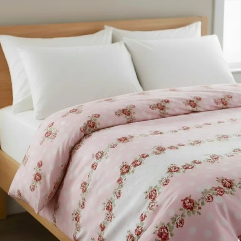 روکش لحاف پنبه انگلیش هوم مدل Allure Rosa یک نفره سایز 220x160 سانتی‌متر
