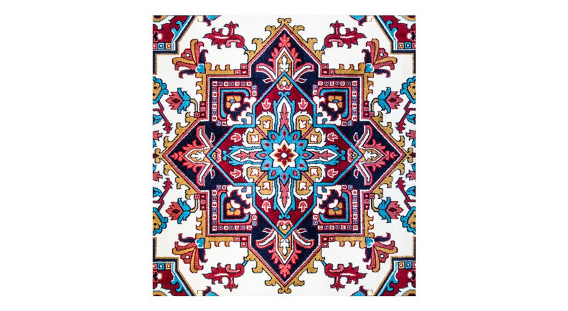 فرش ماشینی سهند کد B045.5J طرح هریس زمینه کرم کالیته بختیاری
