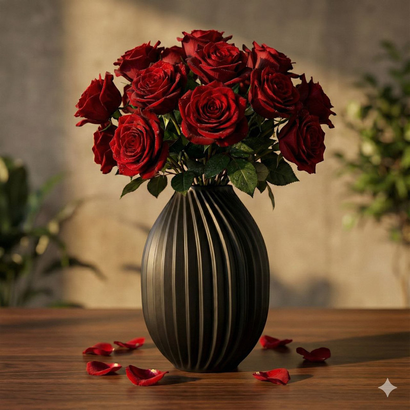 گلدان دکوری رومیزی بدون پایه مدل استوانه‌ای خط‌دار کد 44، ضدآب و ضدخش با زهکشی، مناسب کاکتوس و گل‌های آپارتمانی، ابعاد 12x12x19 سانتی‌متر و وزن 350 گرم، جنس پلی‌استر