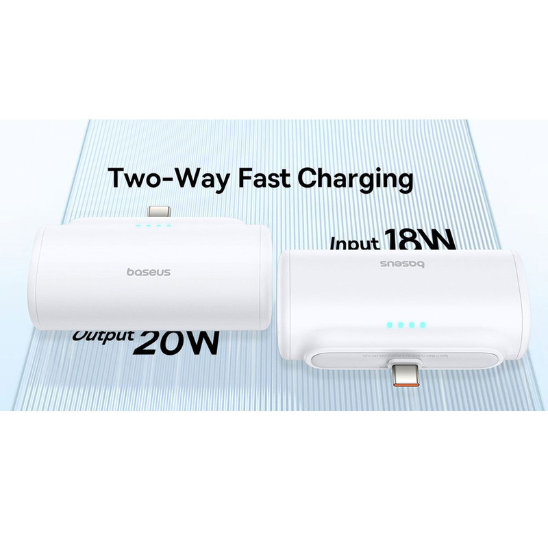 پاوربانک 20 وات باسئوس مدل Compact Fast Charging Type-C Edition ظرفیت 5000 میلی آمپر ساعت