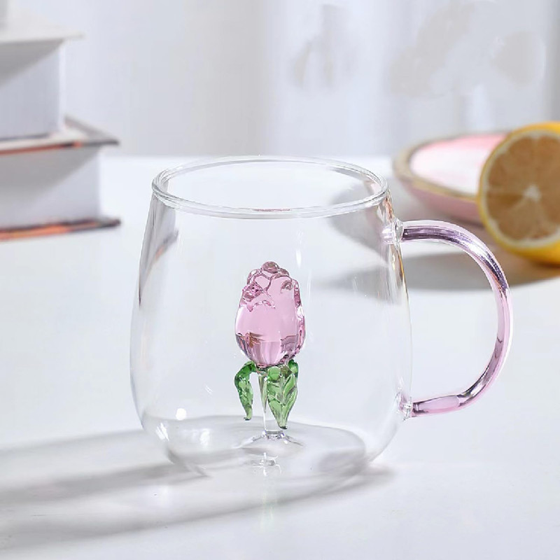 لیوان مدل داخل گلدار بروسیلیکات کد 1369n 2666 بسته شش عددی
