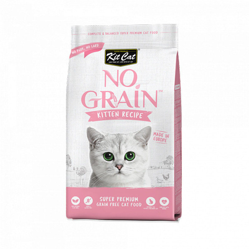 غذای خشک بچه گربه کیت کت مدل No Grain Kitten Recipe با طعم مرغ وزن 10 کیلوگرم