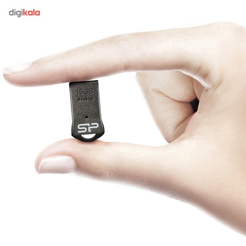 فلش مموری سیلیکون پاور مدل Touch T01 ظرفیت 16 گیگابایت، مقاوم در برابر آب، شوک و گرد و غبار، طراحی فشرده بدون قاب، سازگار با ویندوز و مک، رابط USB 2.0