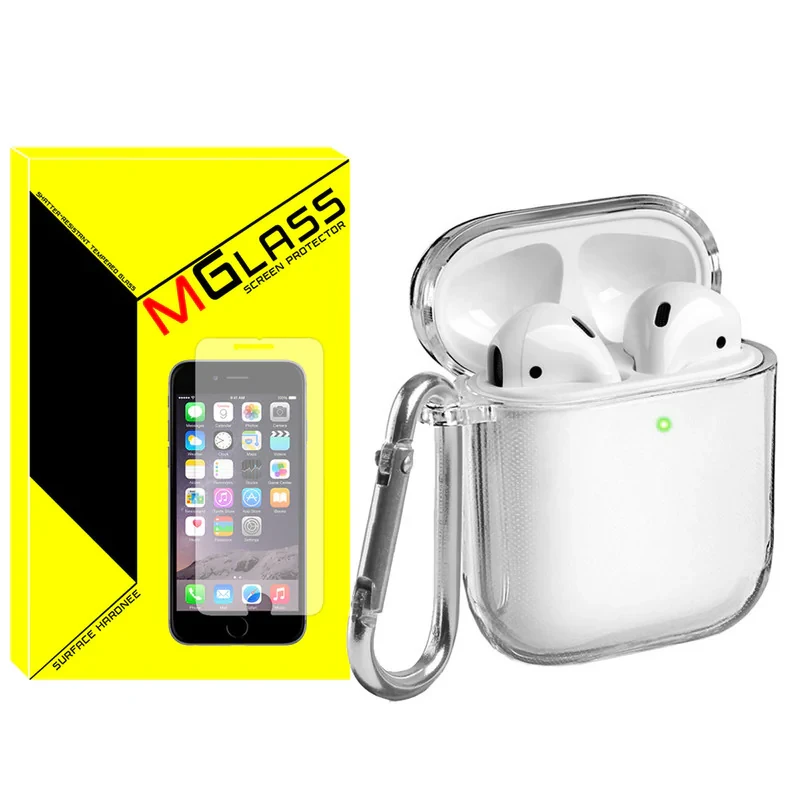 کاور ام‌گلس مدل Clear-MG مناسب برای کیس اپل ایرپاد Airpods 1  Airpods 2