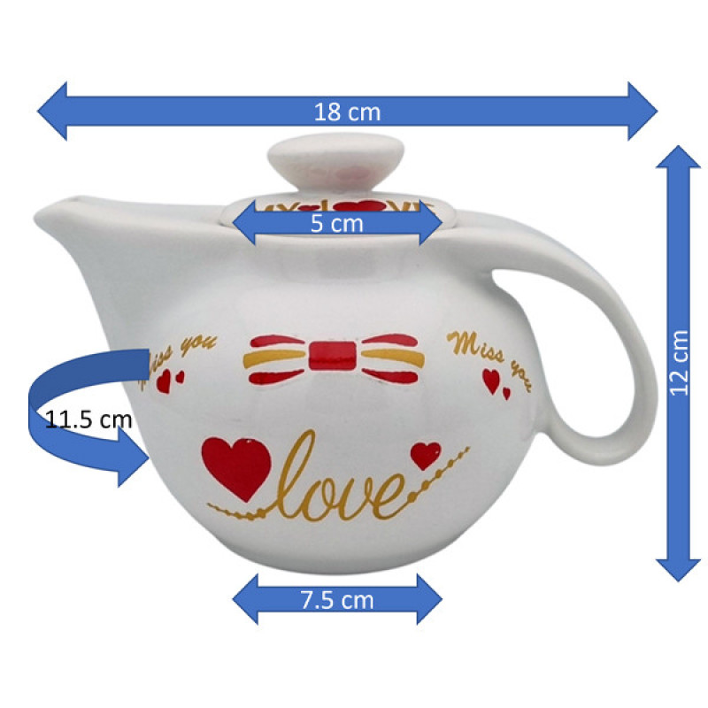 قوری مدل لاوازا کد 11143xlove گنجایش 600 میلی لیتر
