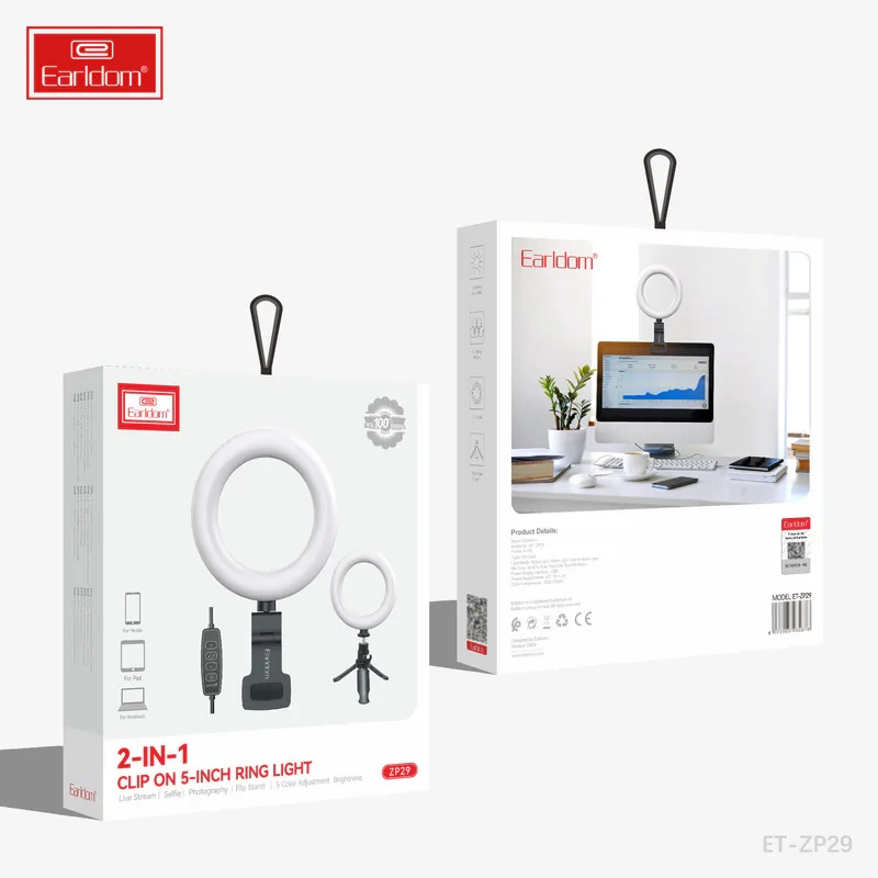 رینگ لایت ارلدام مدل 2IN1 ZP29