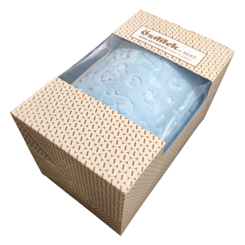 پتو کودک و نوزاد ازدیلک مدل Embos Mavi سایز 120×100 سانتی متر