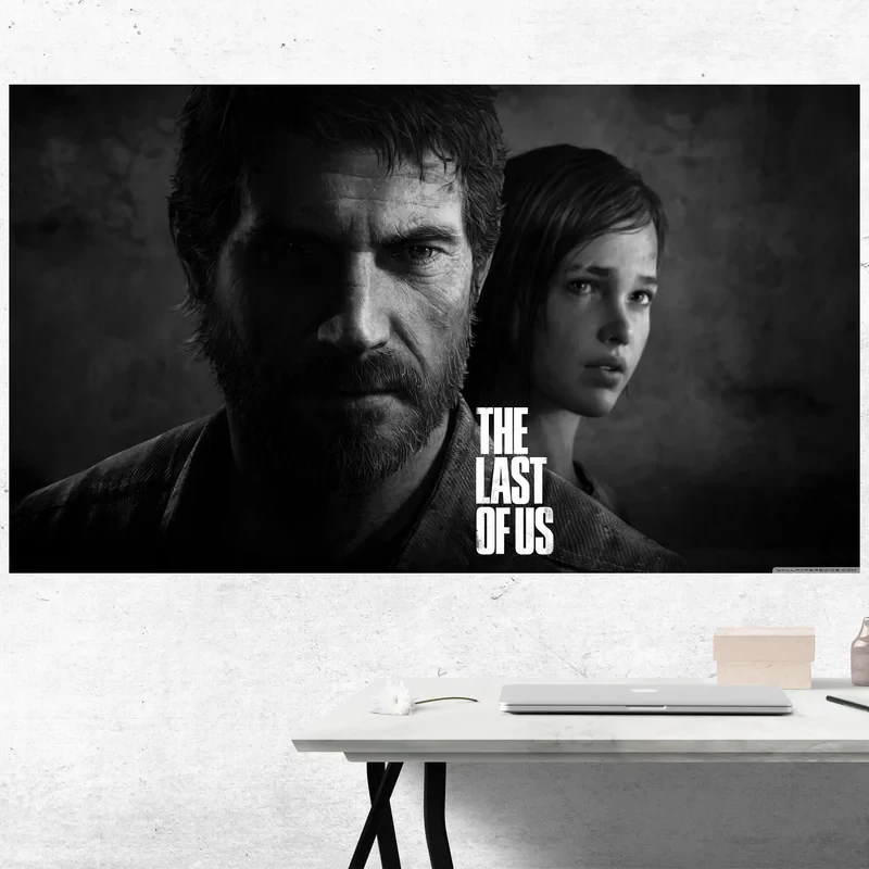 تابلو شاسی مدل گیمینگ طرح پوستر بازی لست آو آس last of us 2 سیاه وسفید کد 1079
