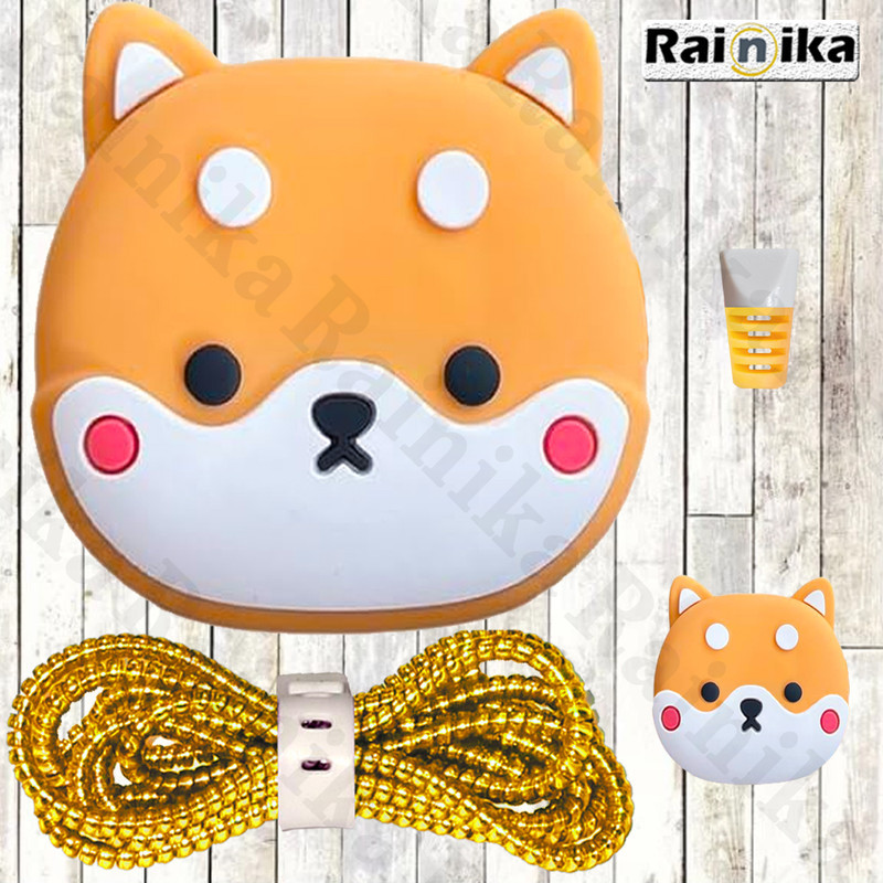 محافظ کابل شارژر دیواری رینیکا مدل Cute Dog BA مناسب برای شارژر اپل 20 وات ba مجموعه 5 عددی